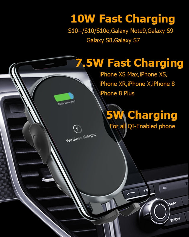 C366: Automatic Clamping Wireless Car Charger, with backlight