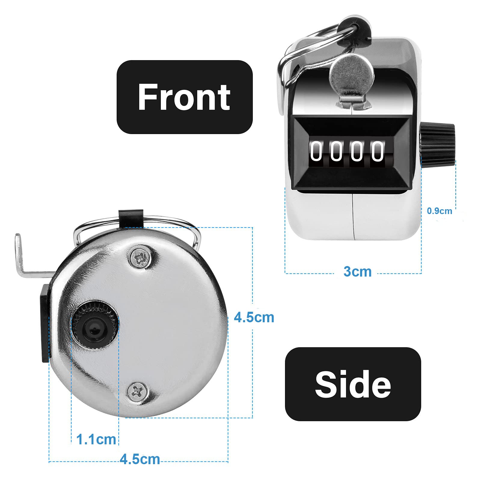 Hand Tally Counter 4-Digit Lap Counters Clicker Pitch for Counting Knitting Coaching