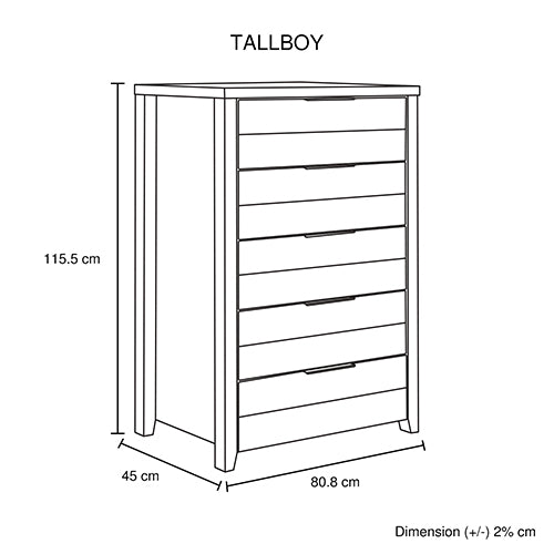 4 Pieces Bedroom Suite Natural Wood Like MDF Structure King Size Oak Colour Bed, Bedside Table & Tallboy