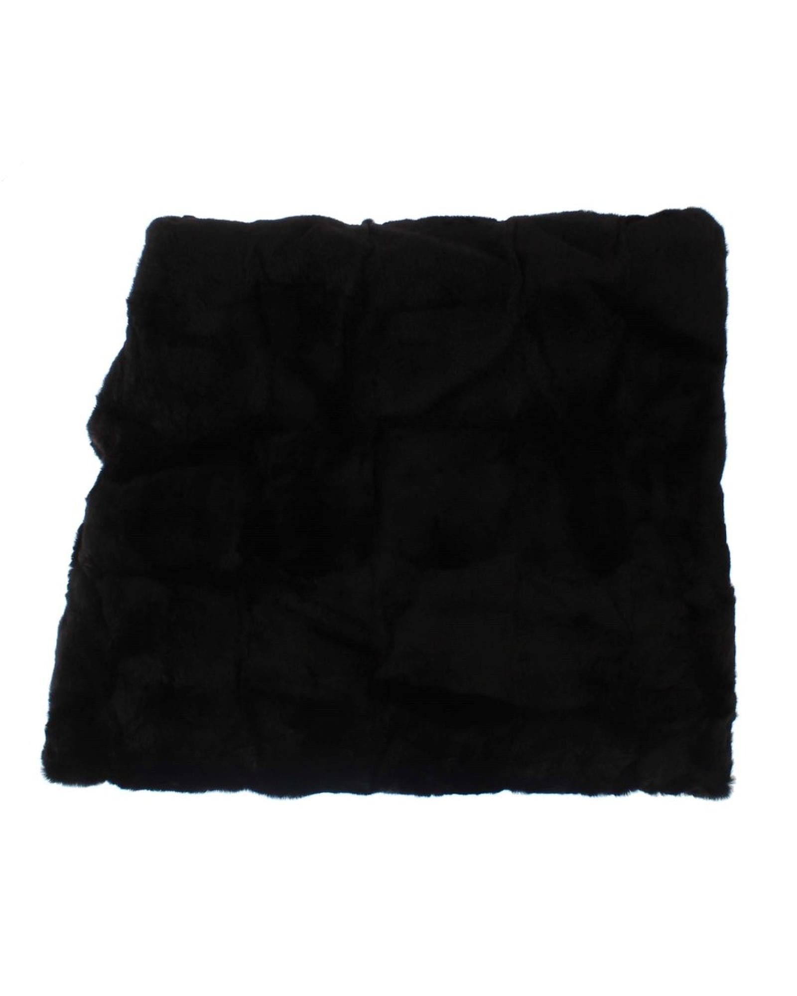 Dolce & Gabbana Black Weasel Fur Hooded Scarf Wrap One Size Women