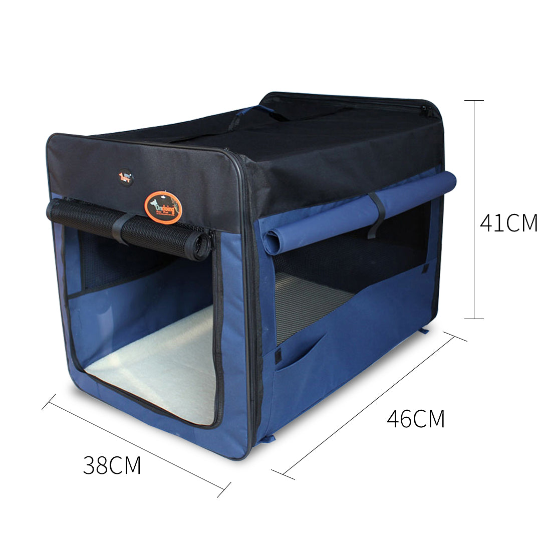 Pet Carrier Bag Soft Dog Crate Cage Kennel Tent House Foldable Portable Car Bed Navy Blue 82*58*58CM