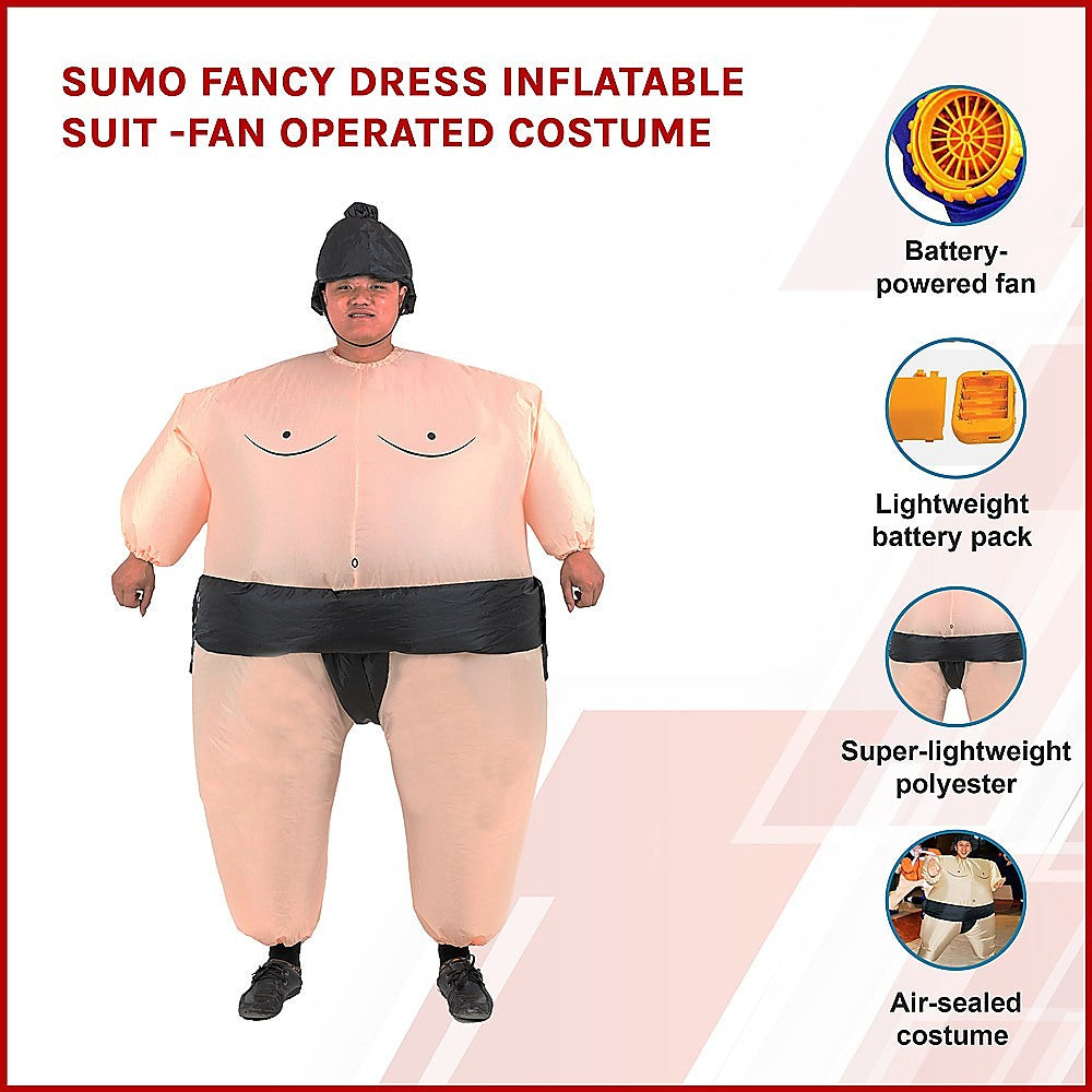 SUMO Fancy Dress Inflatable Suit -Fan Operated Costume