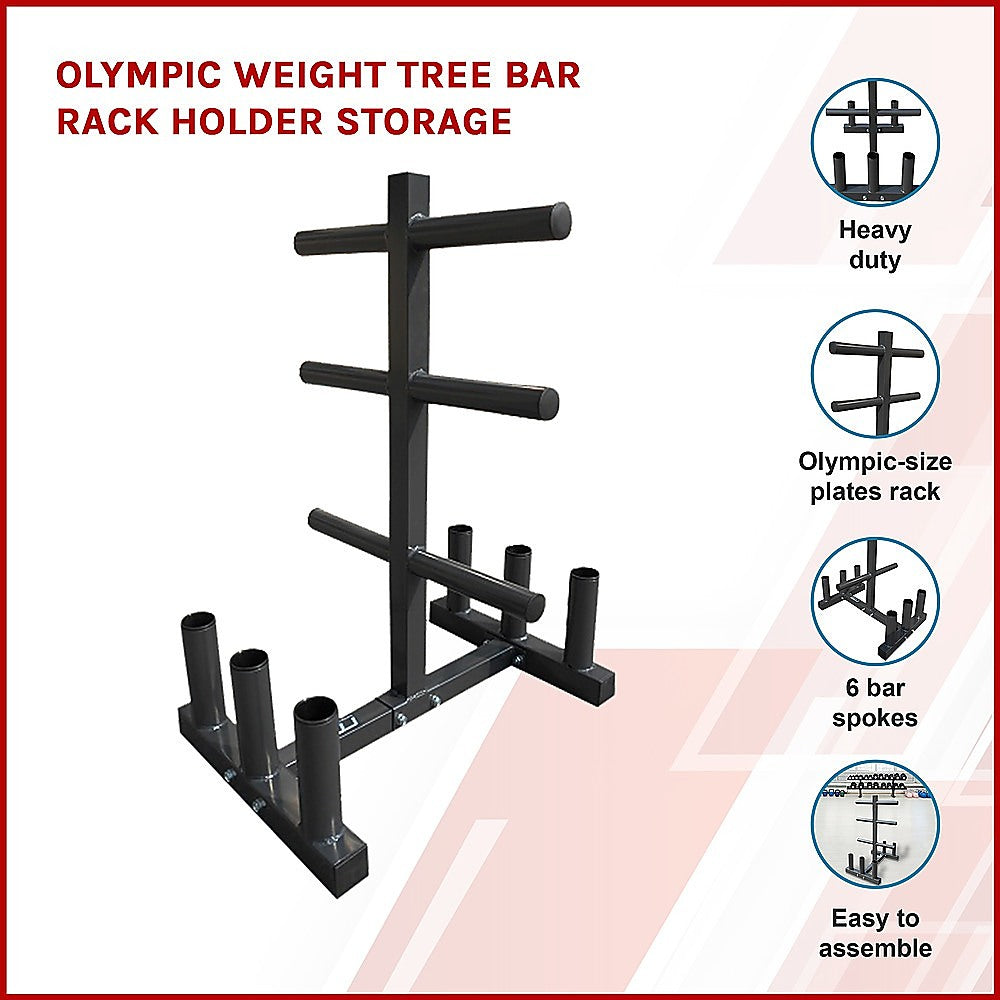 Olympic Weight Tree Bar Rack Holder Storage