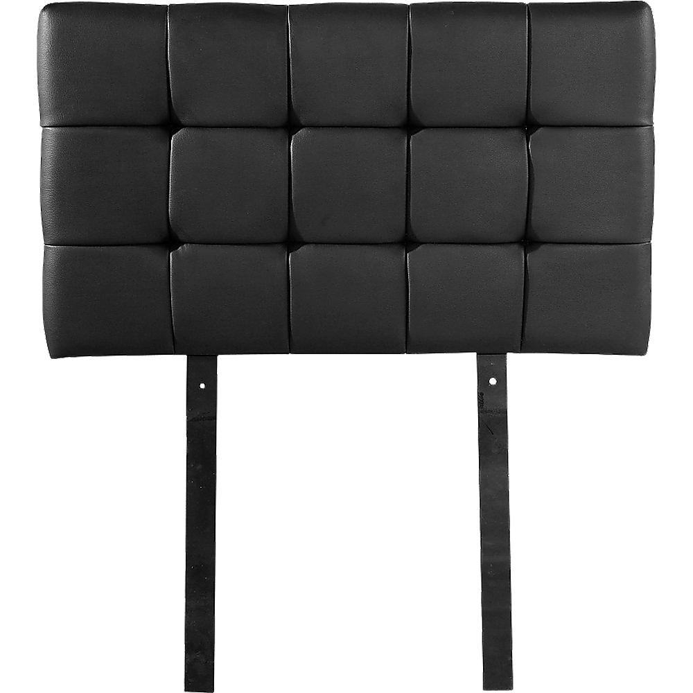 PU Leather Single Bed Deluxe Headboard Bedhead - Black