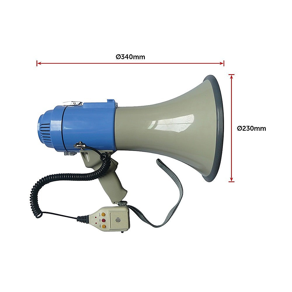 25W Megaphone PA System Loud Speaker Voice Recorder