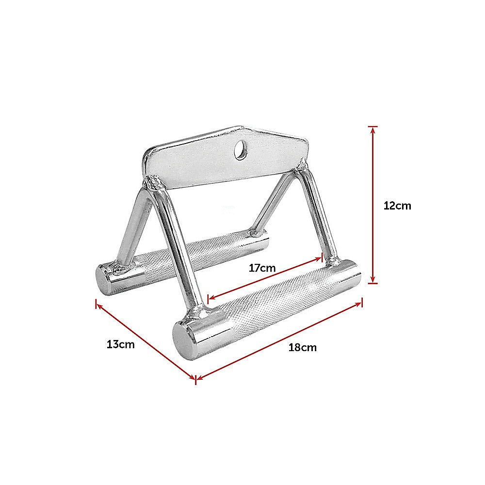 Close Grip Seated Row Handle Bar Triangle Cable Attachment