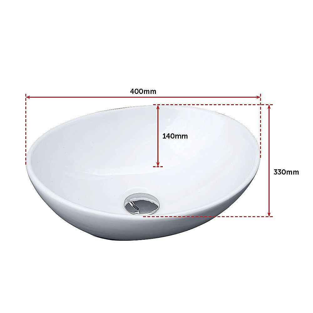 Above Counter Bathroom Vanity Oval Ceramic Basin