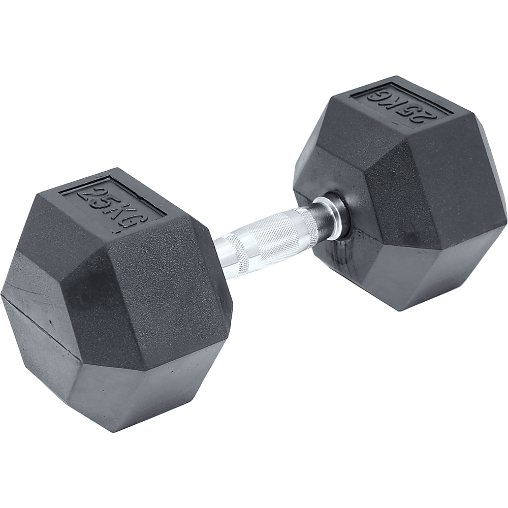 25KG Commercial Rubber Hex Dumbbell Gym Weight