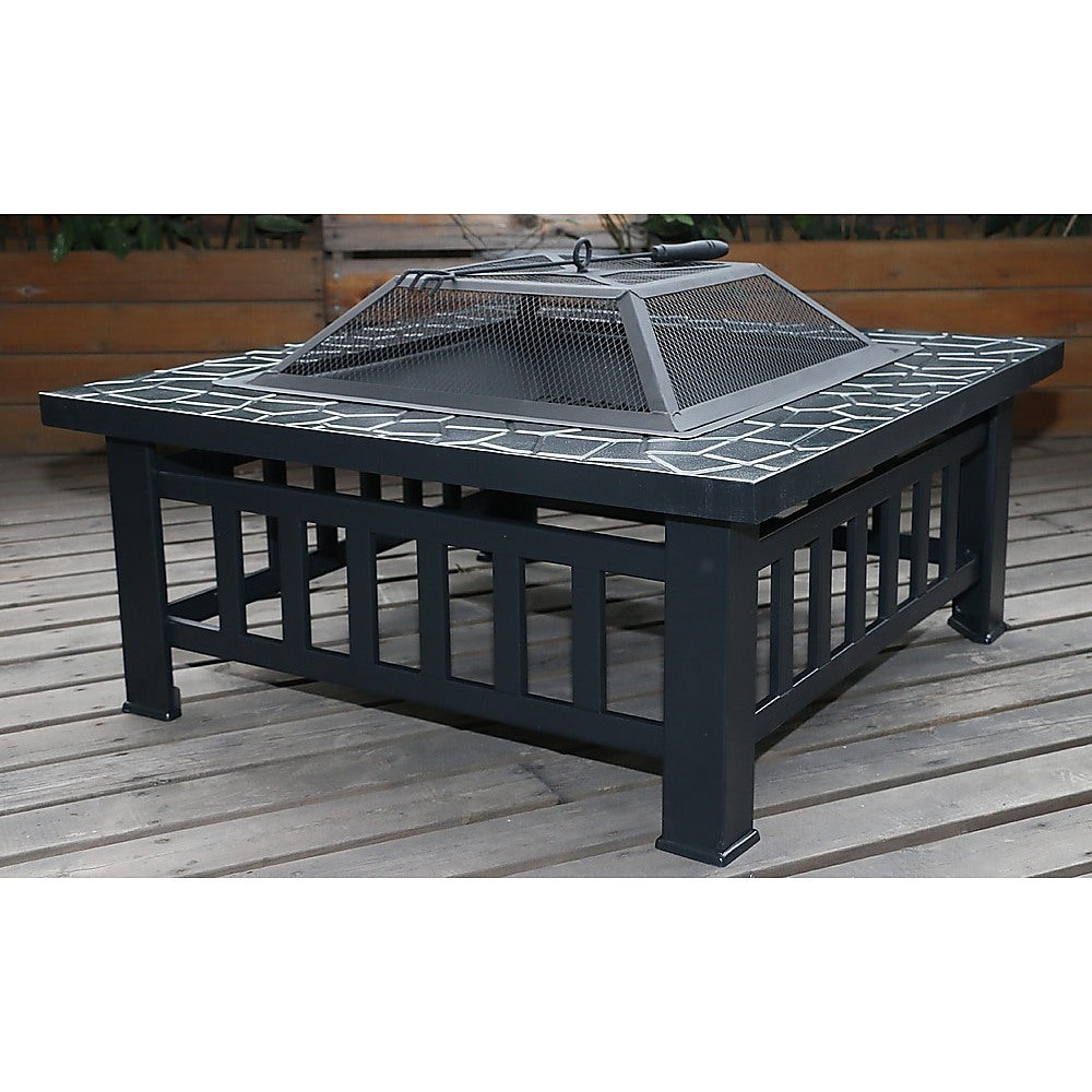 18" Square Metal Fire Pit Outdoor Heater