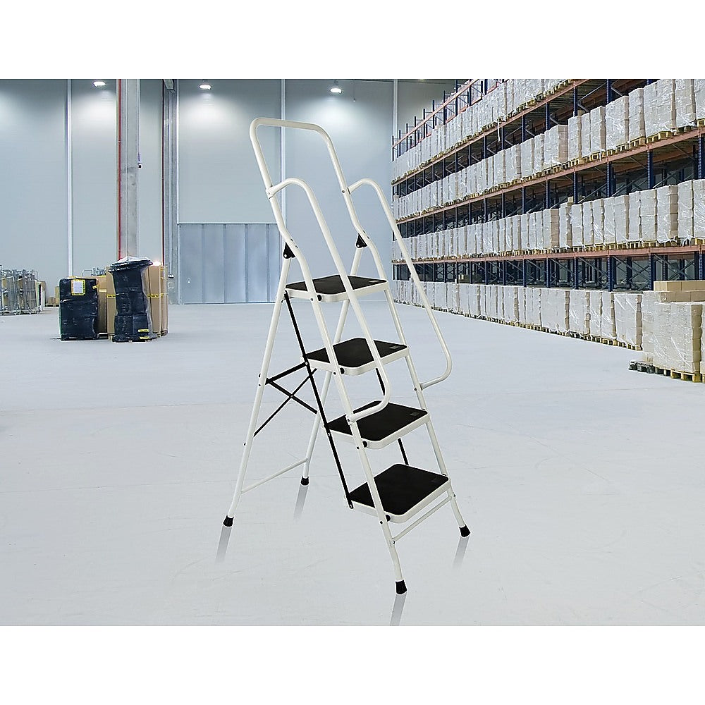 Foldable Non Slip 4 Step Steel Ladder