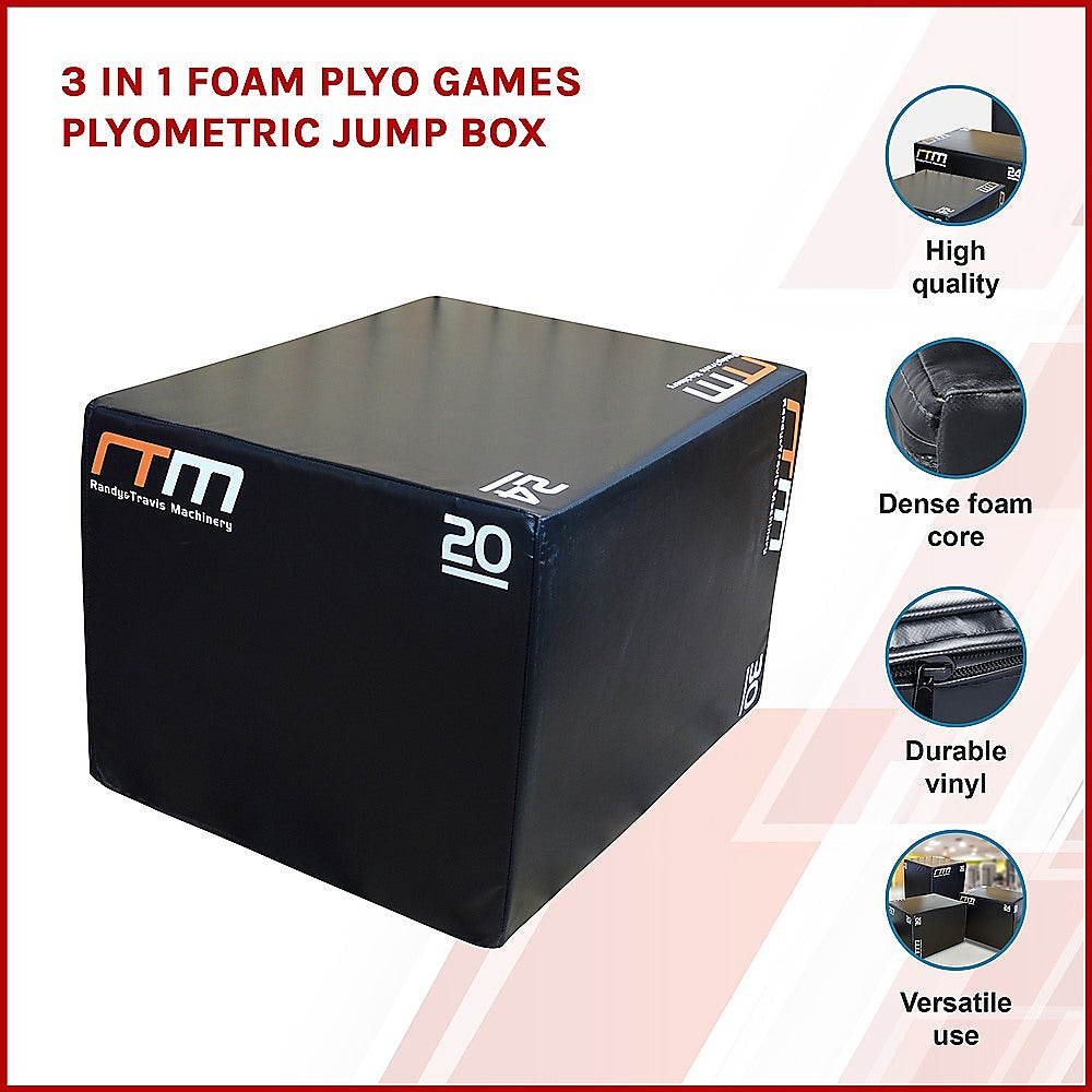 3 IN 1 Foam Plyo Games Plyometric Jump Box