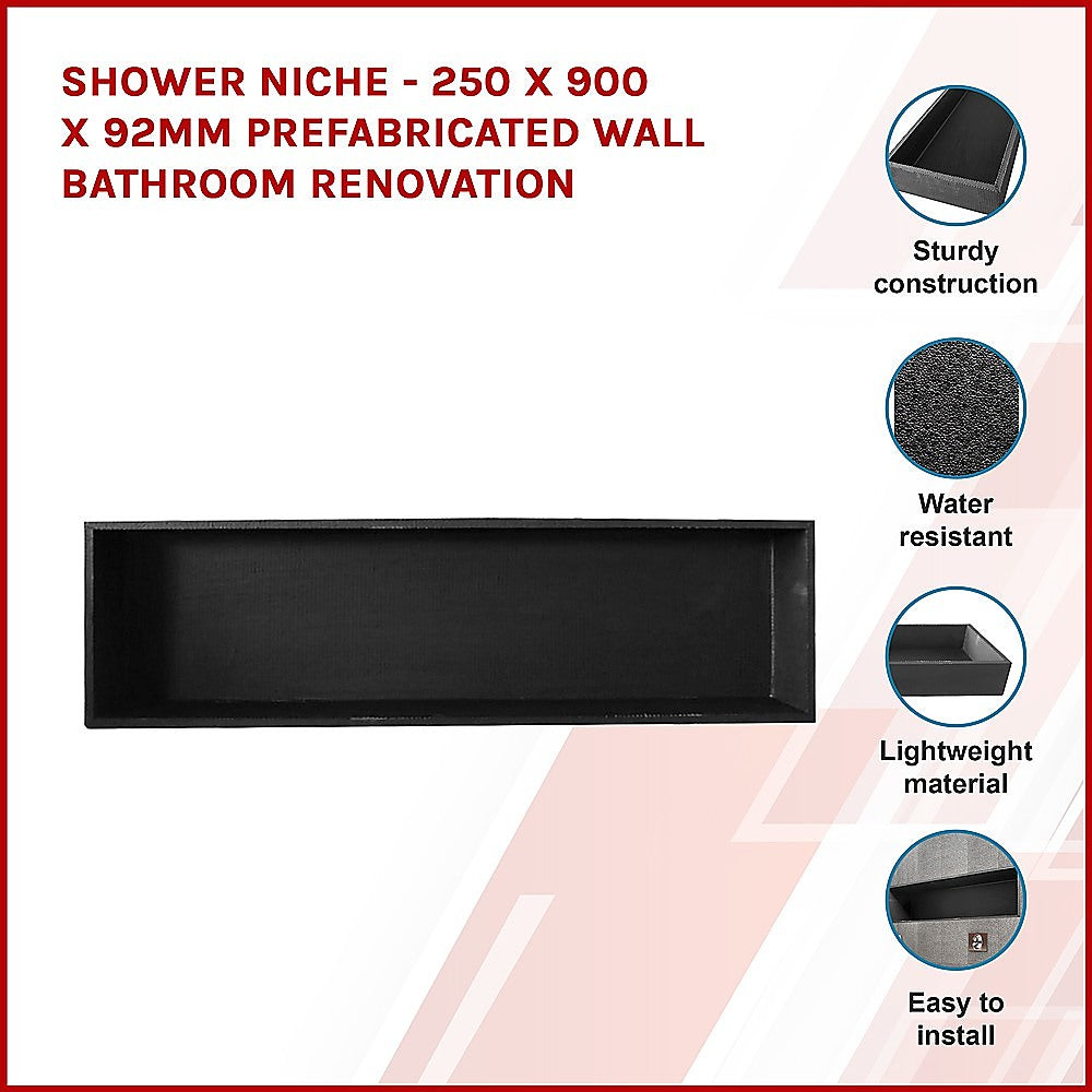 Shower Niche - 250 x 900 x 92mm Prefabricated Wall Bathroom Renovation