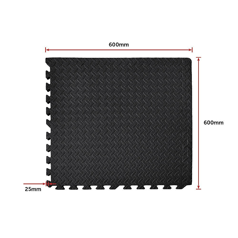 12 Tiles EVA Rubber Foam Gym Mat 60cm x 60cm 2.5cm Fitness Flooring