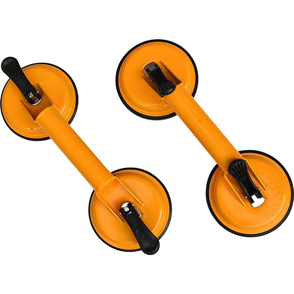 2x 100kg Aluminum Alloy Double Locking Suction Cup Glazer Glass Sucker Lifter