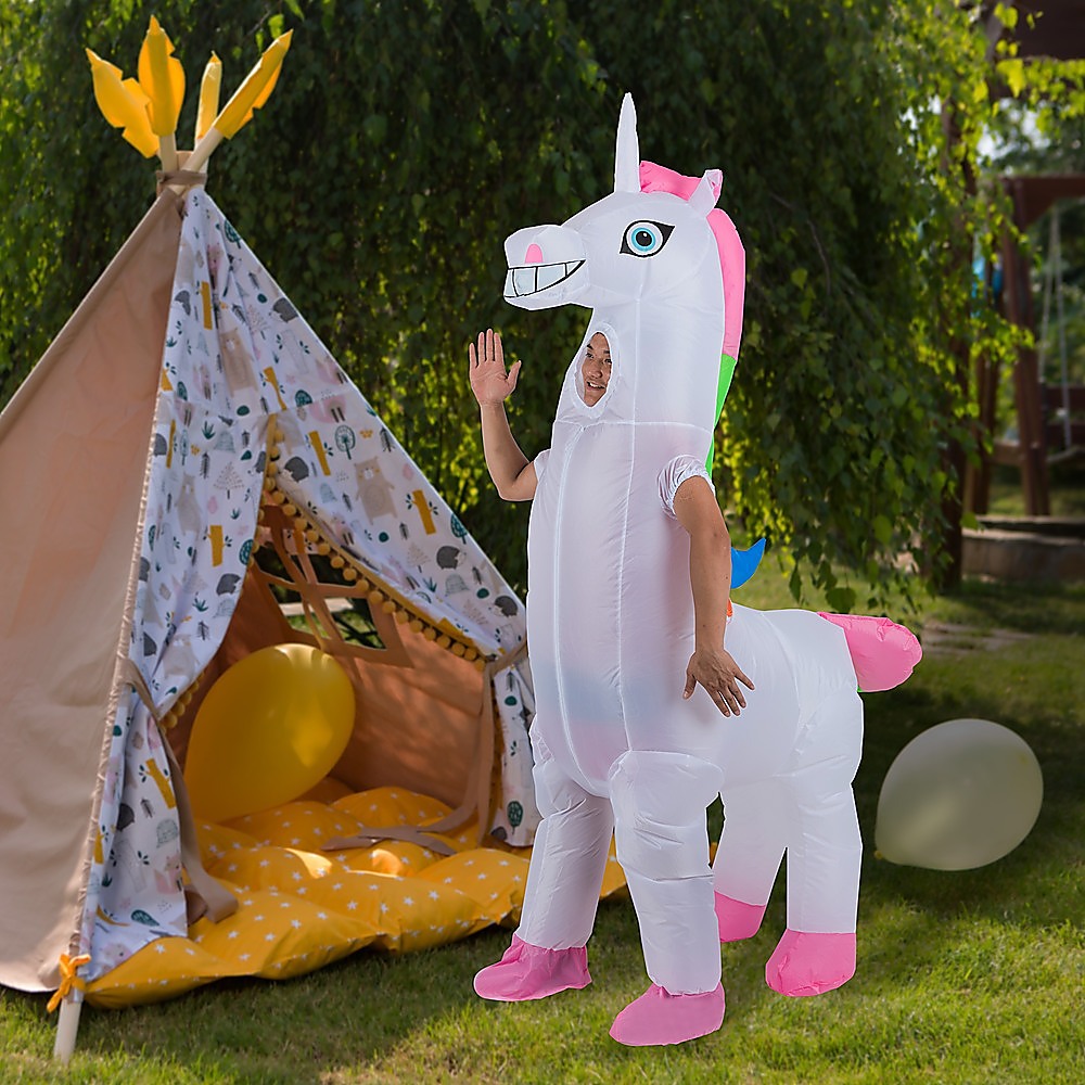 Giant Unicorn Fancy Dress Fan Inflatable Costume  Suit