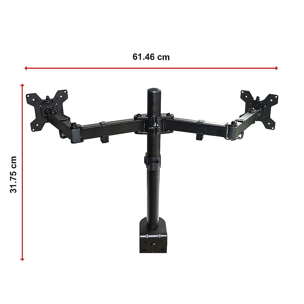 Dual LCD Monitor Desk Mount Stand Adjustable Fits 2 Screens Up To 27"