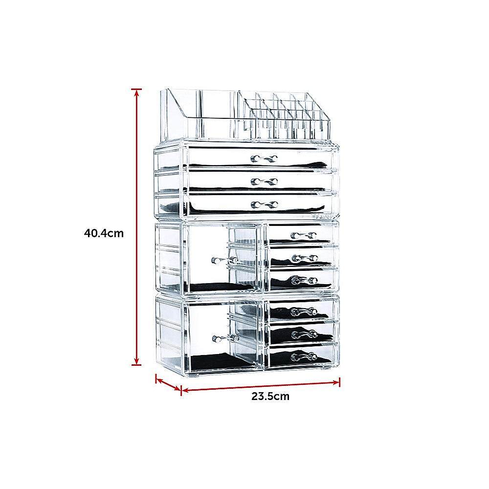 11 Drawers Clear Acrylic Tower Organiser Cosmetic jewellery Luxury Storage Cabinet