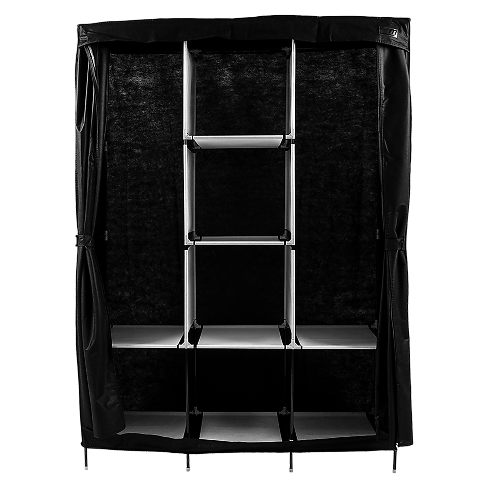 Large Portable Clothes Closet Canvas Wardrobe Storage Organizer with Shelves