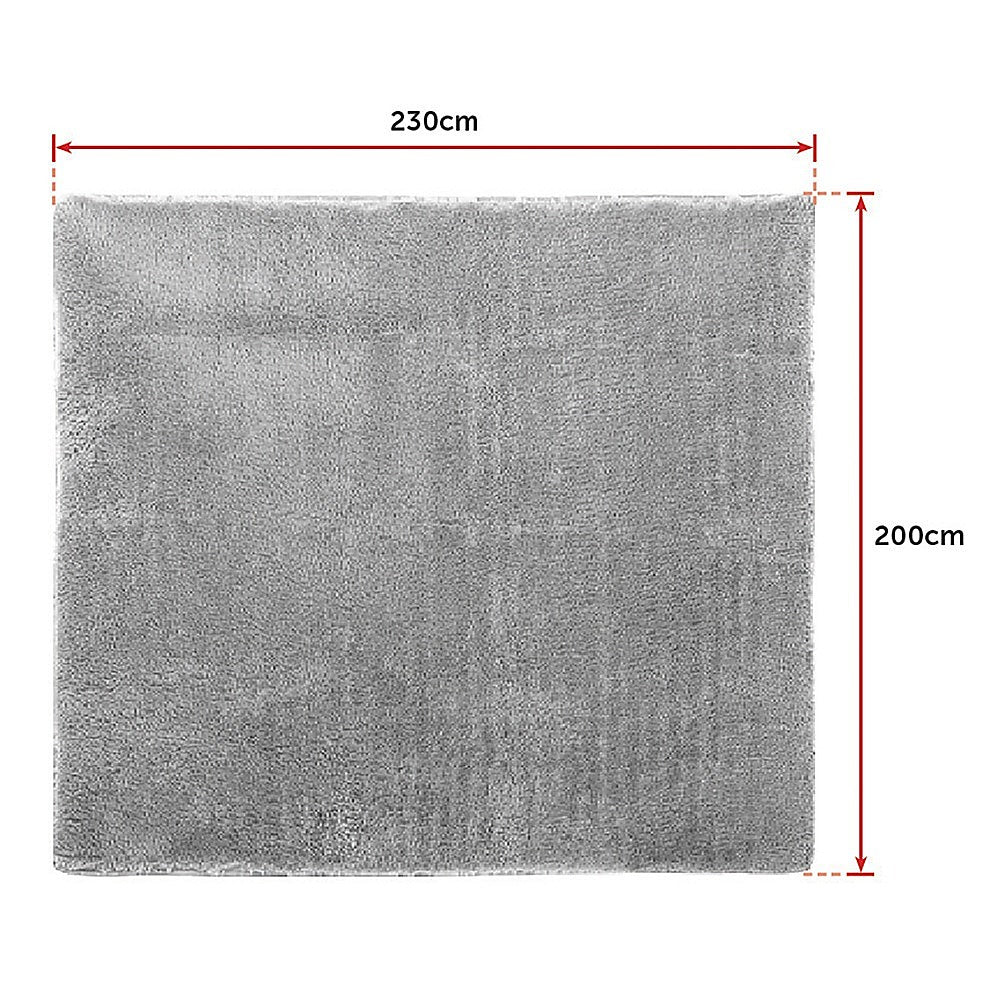 230x200cm Floor Rugs Large Shaggy Rug Area Carpet Bedroom Living Room Mat - Grey