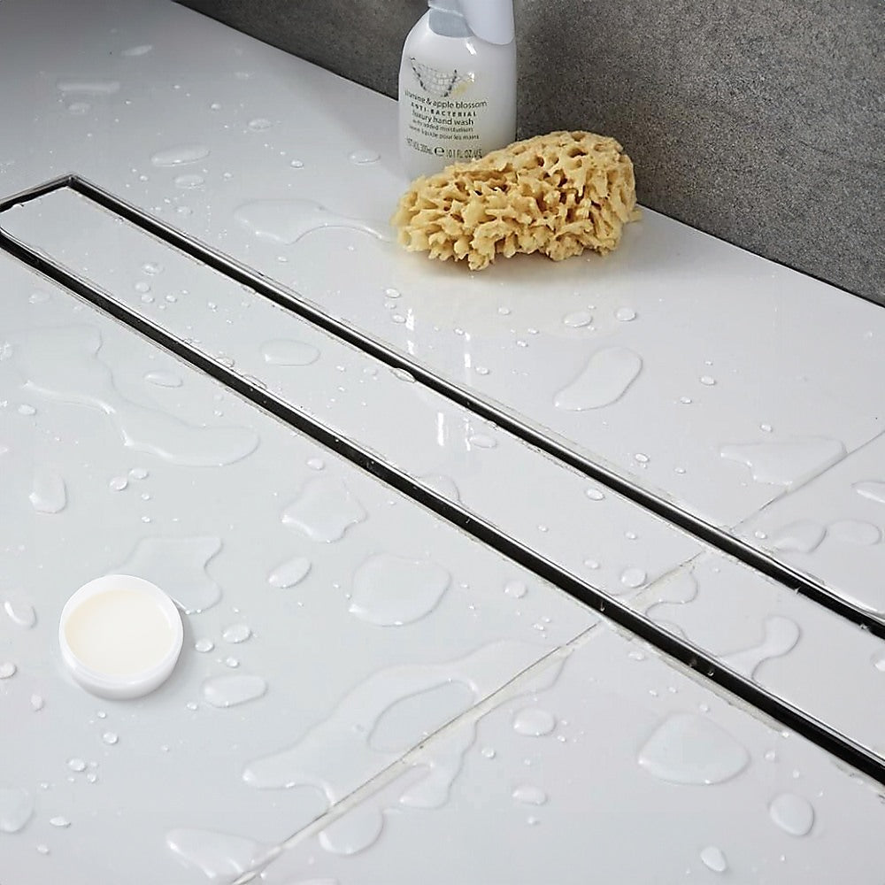 900mm Tile Insert Bathroom Shower Stainless Steel Grate Drain w/Centre outlet Floor Waste