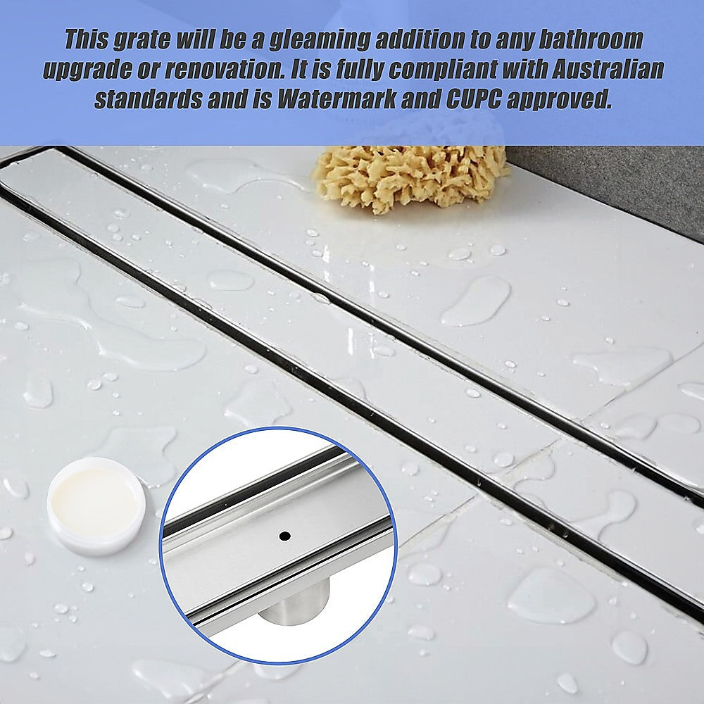 900mm Tile Insert Bathroom Shower Stainless Steel Grate Drain w/Centre outlet Floor Waste