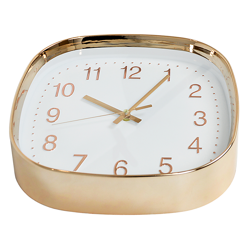 Modern Wall Clock Silent Non-Ticking Quartz Battery Operated Gold