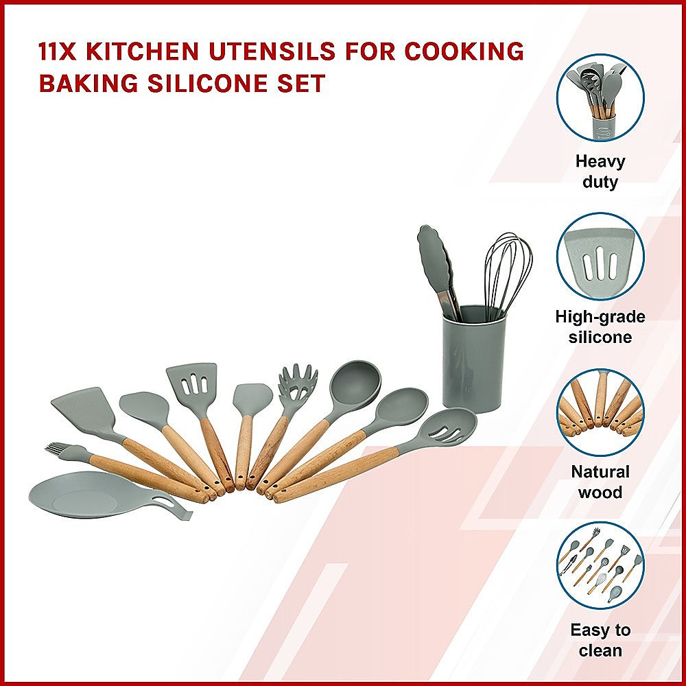 11x Kitchen Utensils for Cooking Baking Silicone Set