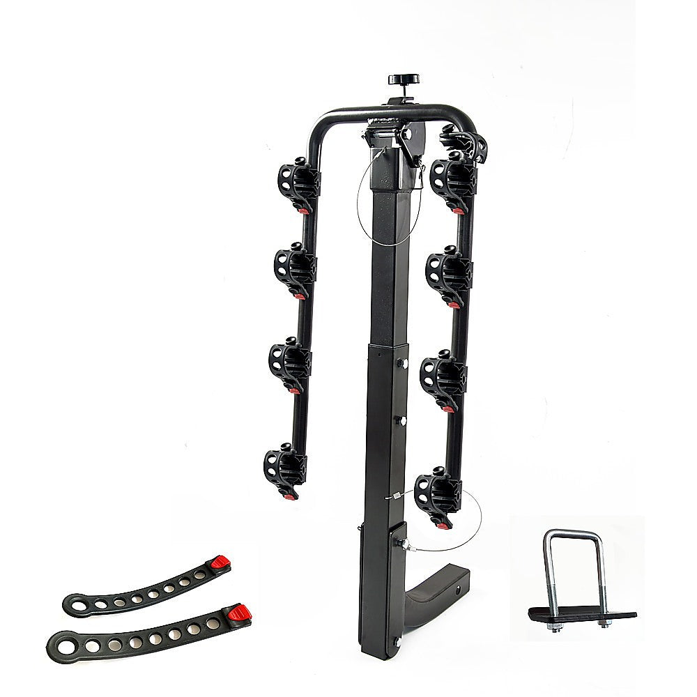 Premium 4-Bike Carrier Rack Hitch Mount Swing Down Bicycle Rack W/ 2" Receiver