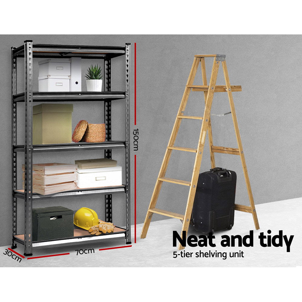 Giantz 1.5M Metal Steel Warehouse Shelving Racking Garage Storage Shelves Racks