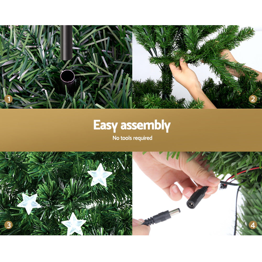 Jingle Jollys 1.2M 4FT LED Christmas Tree Xmas Optic Fiber Multi Colour Lights