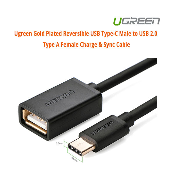 UGREEN USB Type-C Male to USB 2.0 Type A Female Charge & Sync Cable (30175)